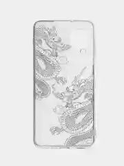 Пудровый чехол на Samsung Galaxy A12/M12 / Самсунг А12/М12 прозрачный, с рисунком, защита камеры