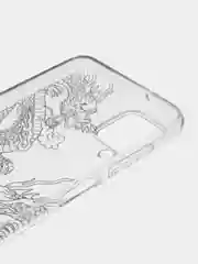 Пудровый чехол на Samsung Galaxy A12/M12 / Самсунг А12/М12 прозрачный, с рисунком, защита камеры