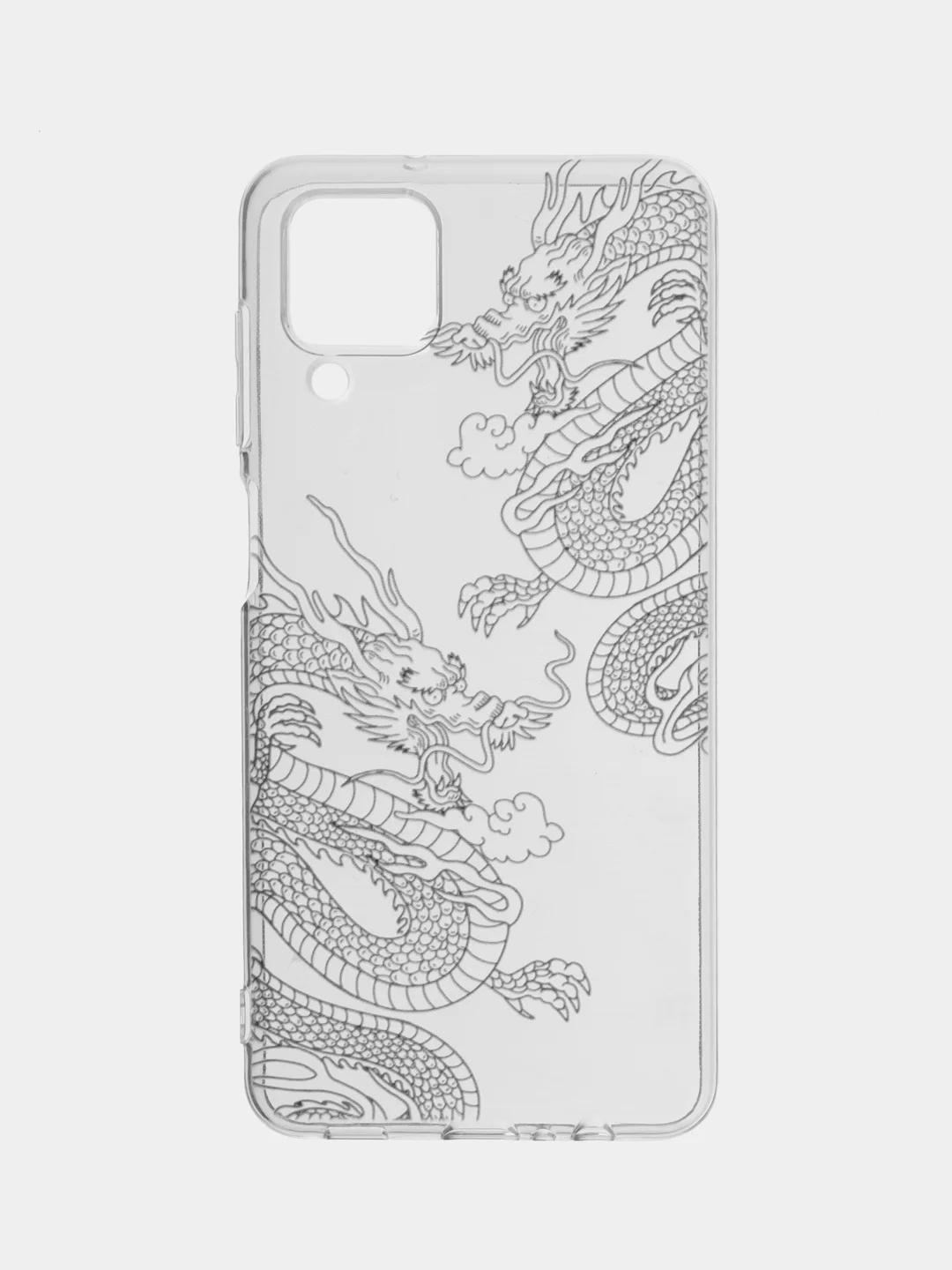Пудровый чехол на Samsung Galaxy A12/M12 / Самсунг А12/М12 прозрачный, с рисунком, защита камеры