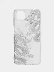 Пудровый чехол на Samsung Galaxy A12/M12 / Самсунг А12/М12 прозрачный, с рисунком, защита камеры