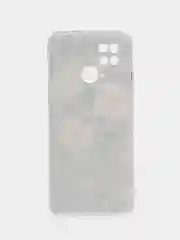 Кораллово-розовый чехол на Xiaomi Redmi 10C / Сяоми Редми 10С прозрачный, с рисунком, защита камеры