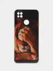 Бежевый меланж силиконовый чехол на Xiaomi Redmi 9C / Сяоми Редми 9С прозрачный с рисунком, защита камеры