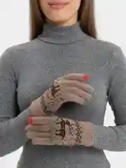Бежевый перчатки женские/Вязаные перчатки