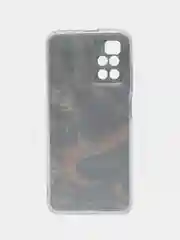 Коричневый силиконовый чехол на Xiaomi Redmi 10 / Сяоми Редми 10 прозрачный с рисунком, защита камеры