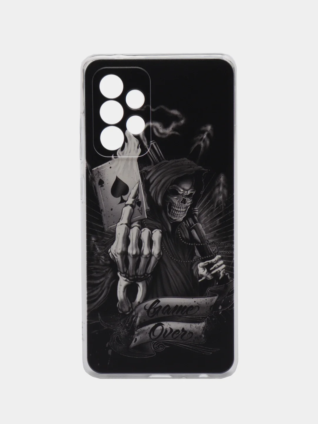 Оливковый силиконовый чехол на Samsung Galaxy A52/A52s / Самсунг А52/A52s прозрачный, с рисунком