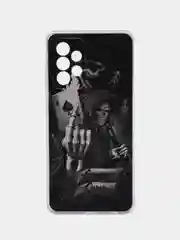 Оливковый силиконовый чехол на Samsung Galaxy A52/A52s / Самсунг А52/A52s прозрачный, с рисунком