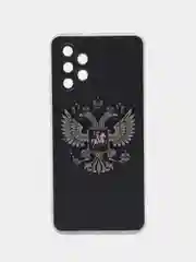 Приглушённый хаки силиконовый чехол на Samsung Galaxy A32 / Самсунг А32 прозрачный с рисунком, защита камеры