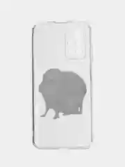 Бежевый силиконовый чехол на Xiaomi Redmi 10 / Сяоми Редми 10 прозрачный с рисунком, защита камеры