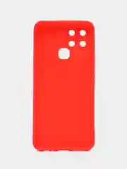 Красный силиконовый чехол на на Infinix Smart 6 (Инфиникс Смарт 6), матовый, с защитой камеры