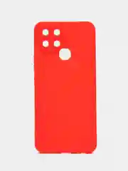 Красный силиконовый чехол на на Infinix Smart 6 (Инфиникс Смарт 6), матовый, с защитой камеры