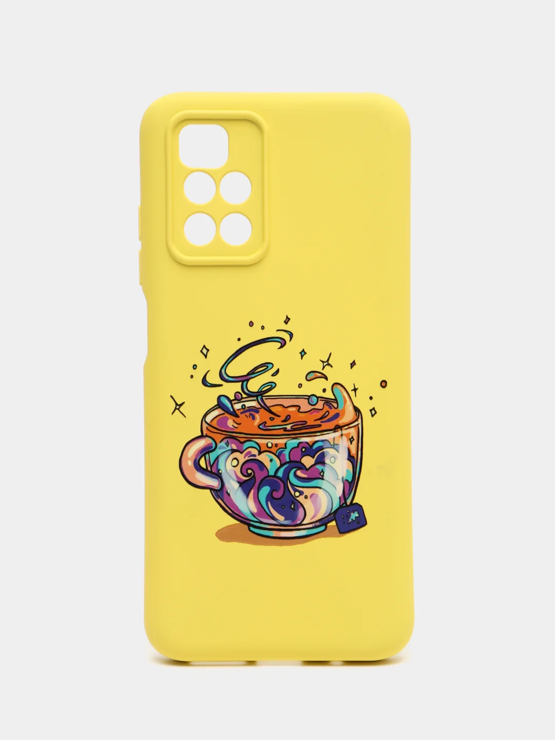 Желтый накладка для Xiaomi Redmi 10, силиконовая, soft touch, с рисунком