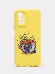 Желтый накладка для Xiaomi Redmi 10, силиконовая, soft touch, с рисунком