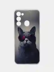 Синий меланж чехол на Tecno Spark Go 2022/8C/9 / Текно Спарк Гоу 2022/8С/9 прозрачный, с рисунком