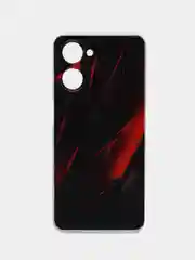 Красный силиконовый чехол на Realme 10 4G / Реалми 10 4G прозрачный, с рисунком, защита камеры