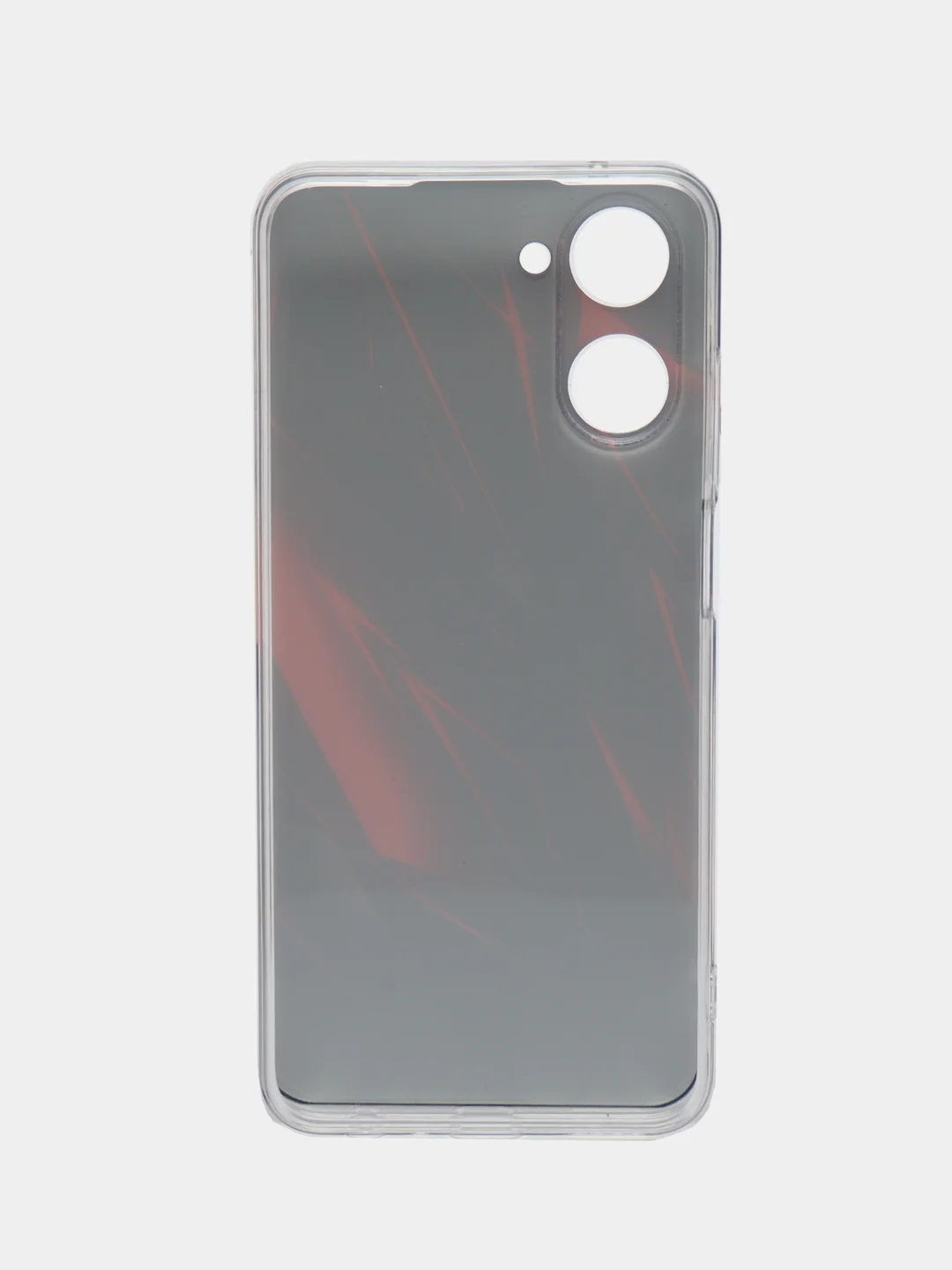 Красный силиконовый чехол на Realme 10 4G / Реалми 10 4G прозрачный, с рисунком, защита камеры
