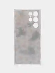 Золотой чехол на Samsung Galaxy S22 Ultra / Самсунг S22 Ultra прозрачный с рисунком, защита камеры