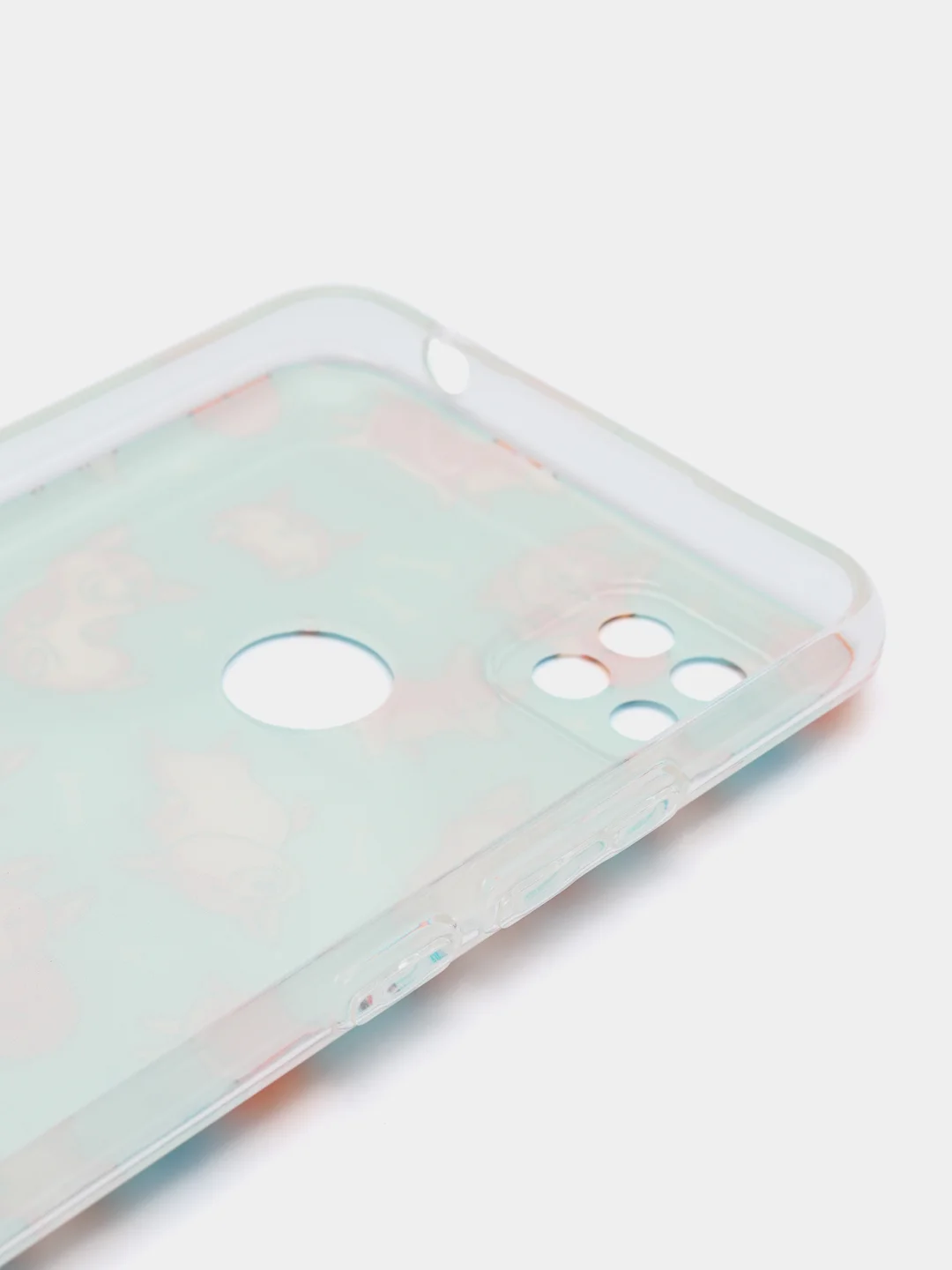 Светло-оранжевый силиконовый чехол на Xiaomi Redmi 9C / Сяоми Редми 9С прозрачный с рисунком, защита камеры