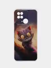 Индиго чехол на Xiaomi Redmi 10C / Сяоми Редми 10С прозрачный, с рисунком, защита камеры