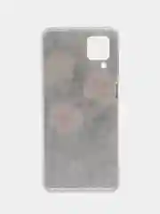 Кораллово-розовый чехол на Samsung Galaxy A12/M12 / Самсунг А12/М12 прозрачный, с рисунком, защита камеры