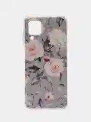 Кораллово-розовый чехол на Samsung Galaxy A12/M12 / Самсунг А12/М12 прозрачный, с рисунком, защита камеры