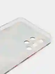 Кремовый силиконовый чехол на Samsung Galaxy A32 / Самсунг А32 прозрачный с рисунком, защита камеры