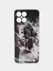 Песочный хаки силиконовый чехол на Honor X8 / Хонор Х8 прозрачный, с рисунком, защита камеры