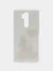 Бежевый чехол Xiaomi Redmi Note 11 4G , Note 8 Pro , Note 9 силиконовый с рисунком