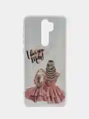 Бежевый чехол Xiaomi Redmi Note 11 4G , Note 8 Pro , Note 9 силиконовый с рисунком
