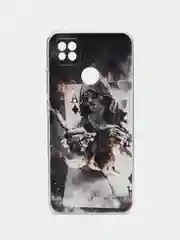 Песочный хаки силиконовый чехол на Xiaomi Redmi 9C / Сяоми Редми 9С прозрачный с рисунком, защита камеры