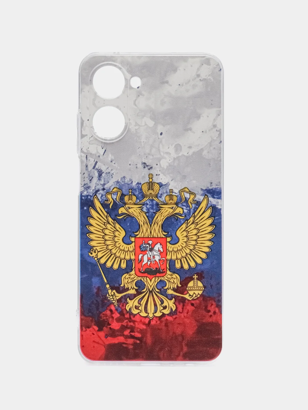 Синий силиконовый чехол на Realme 10 4G / Реалми 10 4G прозрачный, с рисунком, защита камеры