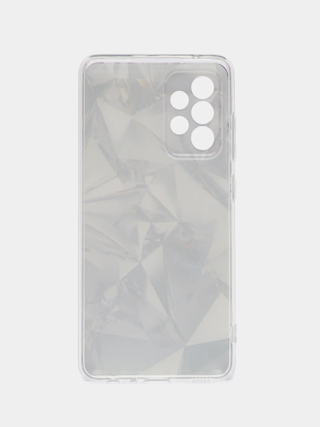 Серый металлик силиконовый чехол на Samsung Galaxy A52/A52s / Самсунг А52/A52s прозрачный, с рисунком