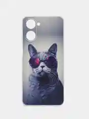 Синий меланж силиконовый чехол на Realme 10 4G / Реалми 10 4G прозрачный, с рисунком, защита камеры
