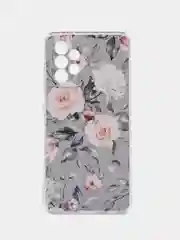 Кораллово-розовый силиконовый чехол на Samsung Galaxy A52/A52s / Самсунг А52/A52s прозрачный, с рисунком