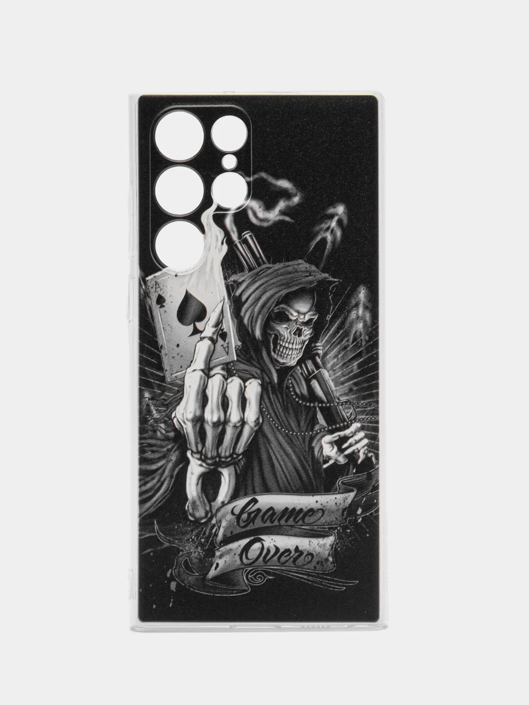 Оливковый чехол на Samsung Galaxy S22 Ultra / Самсунг S22 Ultra прозрачный с рисунком, защита камеры