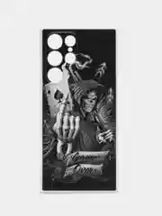 Оливковый чехол на Samsung Galaxy S22 Ultra / Самсунг S22 Ultra прозрачный с рисунком, защита камеры