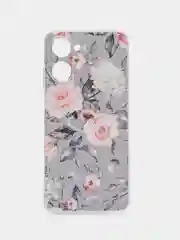 Кораллово-розовый силиконовый чехол на Realme 10 4G / Реалми 10 4G прозрачный, с рисунком, защита камеры