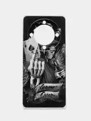Оливковый силиконовый чехол на Honor X9A / Хонор X9A прозрачный, с рисунком, защита камеры