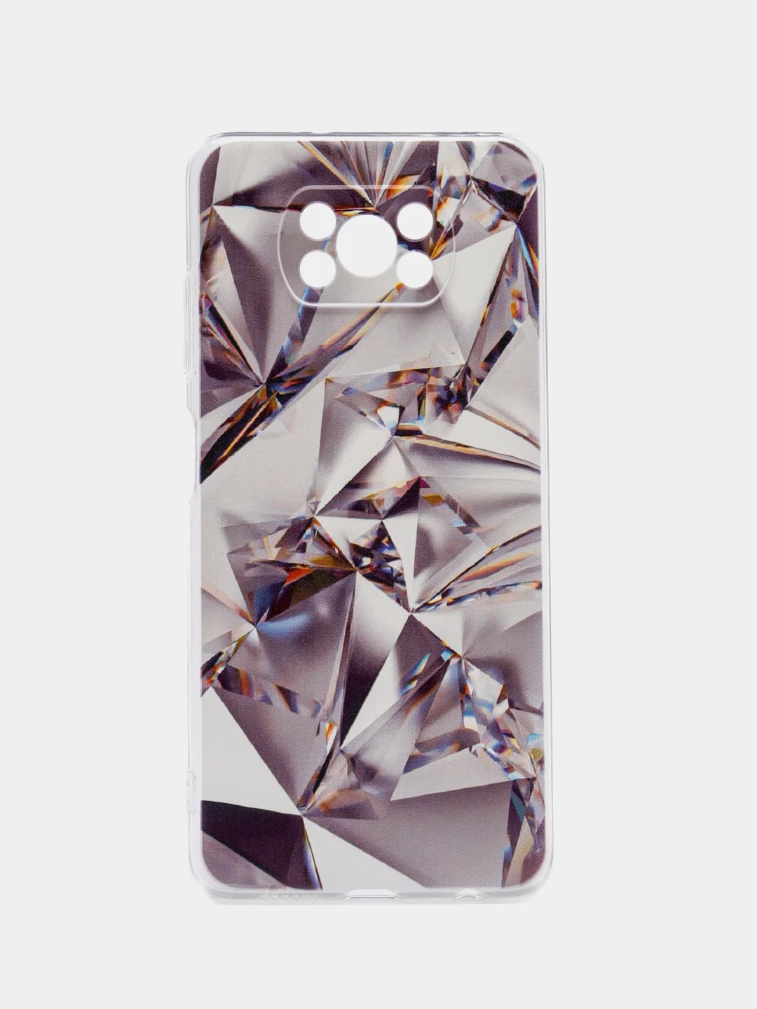 Серый металлик силиконовый чехол на Xiaomi Poco X3/X3 Pro / Сяоми Poco X3/Х3 Про прозрачный, с рисунком