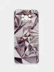 Серый металлик силиконовый чехол на Xiaomi Poco X3/X3 Pro / Сяоми Poco X3/Х3 Про прозрачный, с рисунком