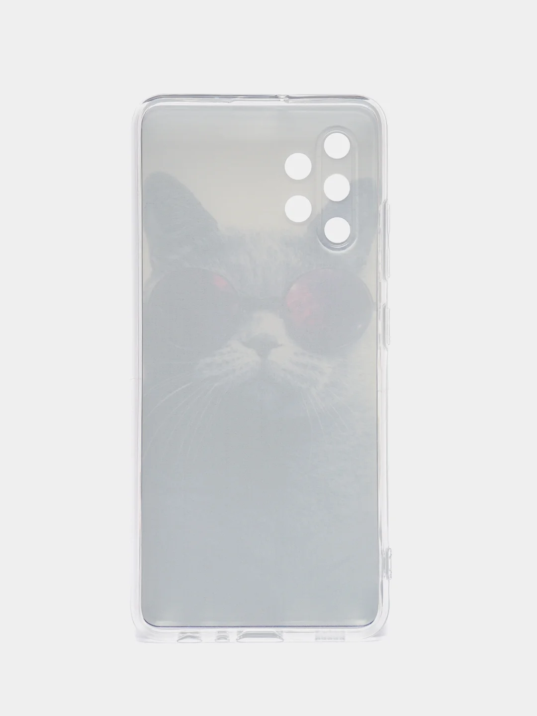 Синий меланж силиконовый чехол на Samsung Galaxy A32 / Самсунг А32 прозрачный с рисунком, защита камеры