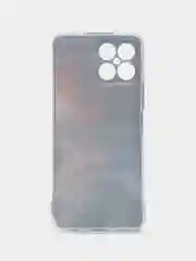 Фиолетовый силиконовый чехол на Honor X8 / Хонор Х8 прозрачный, с рисунком, защита камеры