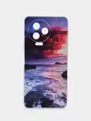 Фиолетовый чехол на Infinix Note 12 Pro 4G/Note 12 2023 / Инфиникс Нот 12 2023 прозрачный, с рисунком