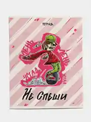 Вишнёвый тетрадь в клетку "Банда зверей", 48 листов