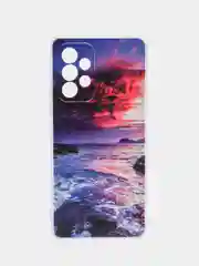 Фиолетовый чехол на Samsung Galaxy A53 5G / Галакси А53 5G прозрачный, с рисунком, защита камеры