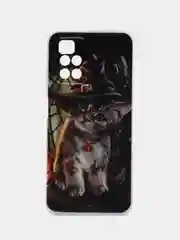 Медный силиконовый чехол на Xiaomi Redmi 10 / Сяоми Редми 10 прозрачный с рисунком, защита камеры