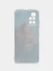 Светло-коричневый силиконовый чехол на Xiaomi Redmi 10 / Сяоми Редми 10 прозрачный с рисунком, защита камеры
