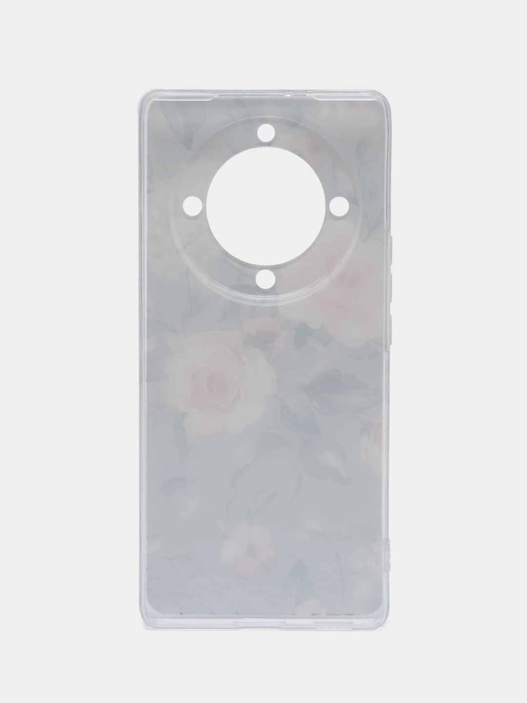 Кораллово-розовый силиконовый чехол на Honor X9A / Хонор X9A прозрачный, с рисунком, защита камеры