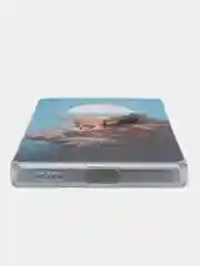Светло-коричневый силиконовый чехол на Honor X9A / Хонор X9A прозрачный, с рисунком, защита камеры