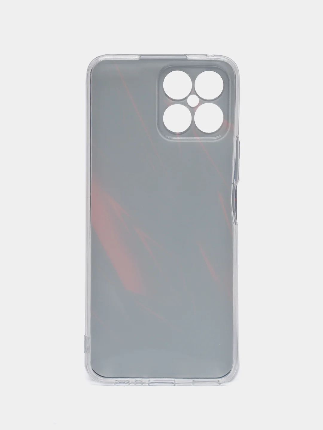 Красный силиконовый чехол на Honor X8 / Хонор Х8 прозрачный, с рисунком, защита камеры