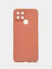 Пудровый силиконовый чехол на на Infinix Smart 6 (Инфиникс Смарт 6), матовый, с защитой камеры